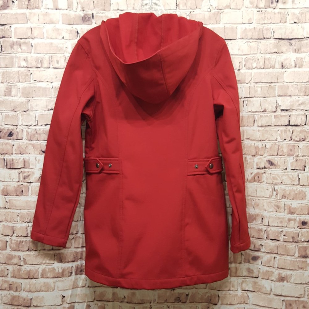 Free Tech Jacket Lined Hooded Red Size Medium 8-10 - Picture 8 of 13